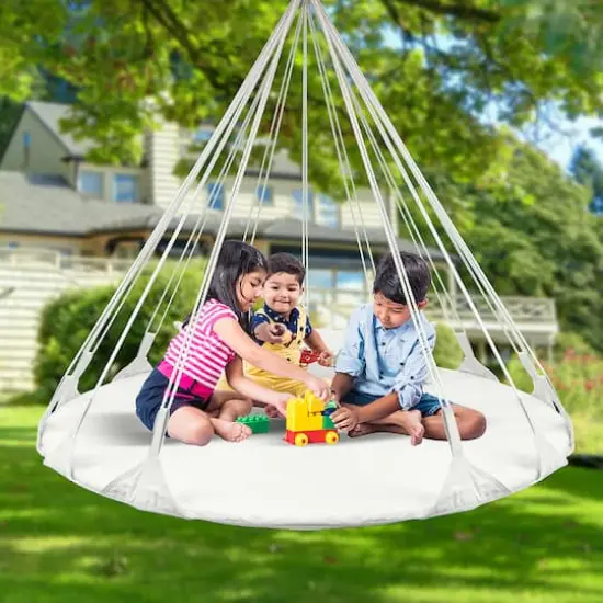 Sorbus Hanging Saucer Swing Nest White {3}