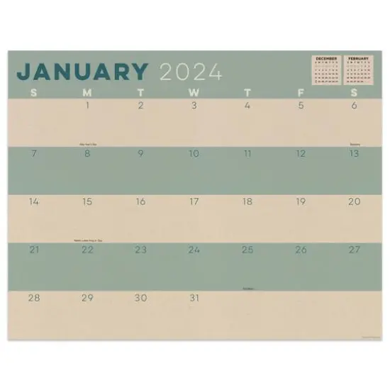 TF Publishing 2024 Kraft Medium Desk Pad Monthly Blotter Calendar {1}
