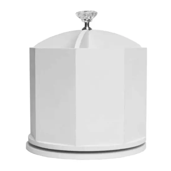 American Art D&eacute;cor&trade; White 4 Compartment Swiveling Stationary Desk Organizer {1}