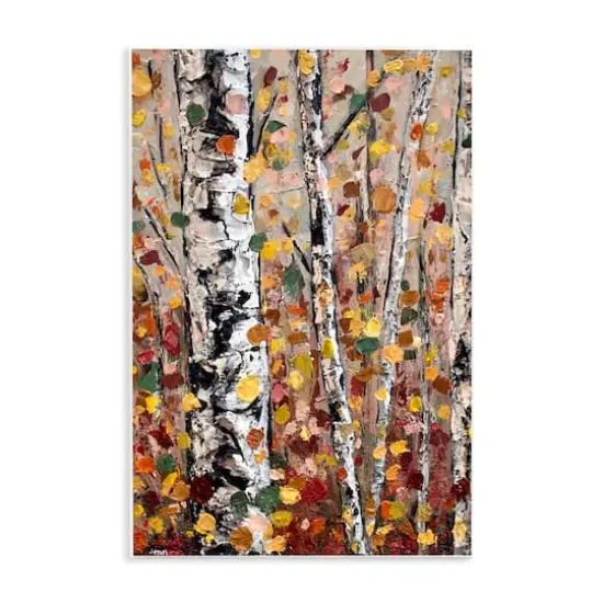 Stupell Industries Autumn Birch Trees Abstract Leaves Wall Plaque Art {1}
