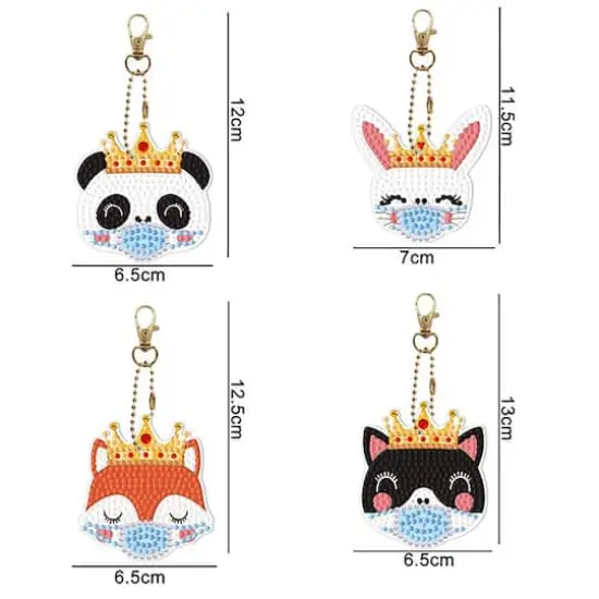 Sparkly Selections Animals Wearing Masks Diamond Painting Keychains Kit {4}