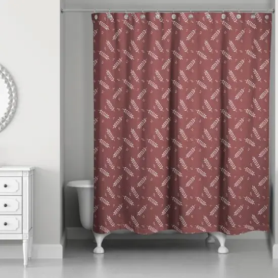 Wheat Pattern Shower Curtain Maroon {1}