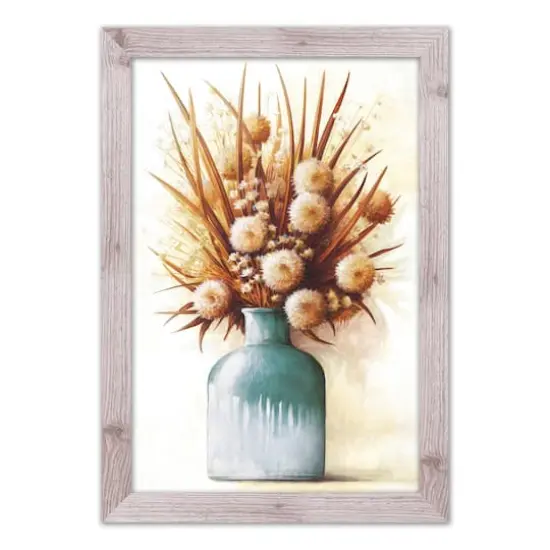 Teal Harvest Still Life Western White Framed Print {1}