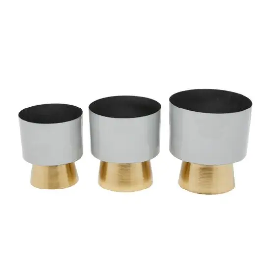 Grey Modern Planter, Set of 3" 11", 10", 9" {7}