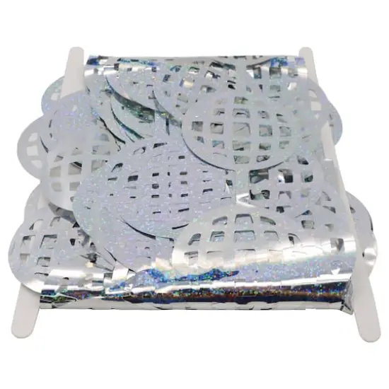 6.5ft. Silver Holographic Disco Ball Fringe Curtain by Celebrate It&trade; {4}