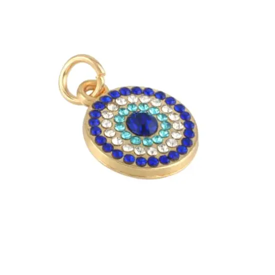 Blue & Gold Evil Eye Charms by Bead Landing&trade; {4}