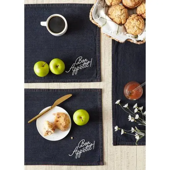 Bon Appetit Denim Embroidered Placemat, 4ct. {3}