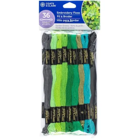 Coats & Clark 6-Strand Embroidery Floss Value Pack, Garden Greens {1}