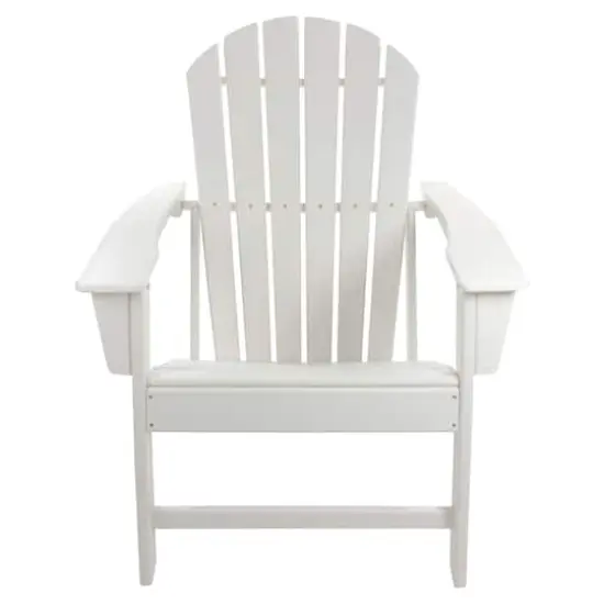 White All Weather Recycled Plastic Outdoor Adirondack Chair {1}