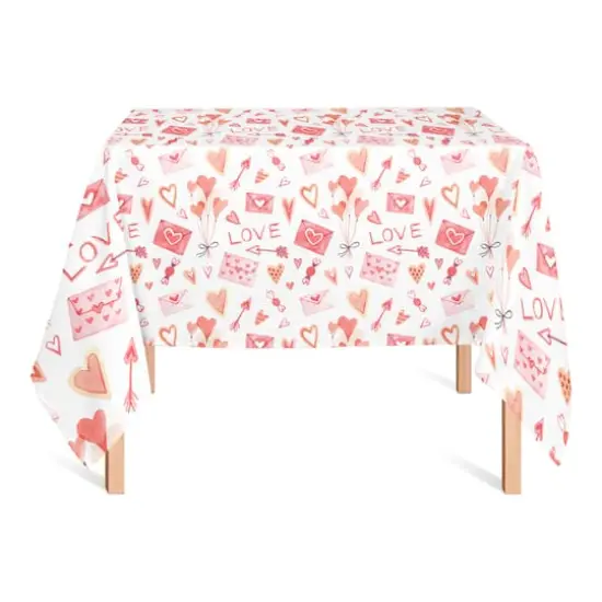 58" Valentine's Balloon Note And Pattern Tablecloth {3}