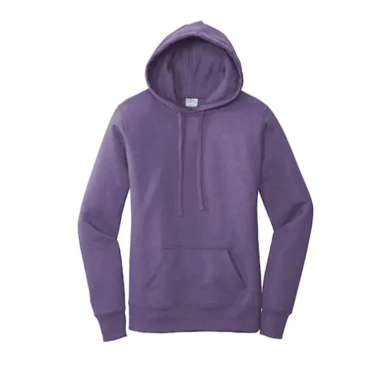 Port & Company&reg; Hooded Pullover Ladies Core Fleece Sweatshirt Heather Purple {1}