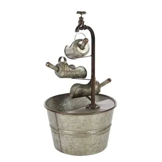 28" Gray Iron Farmhouse Fountain {3}