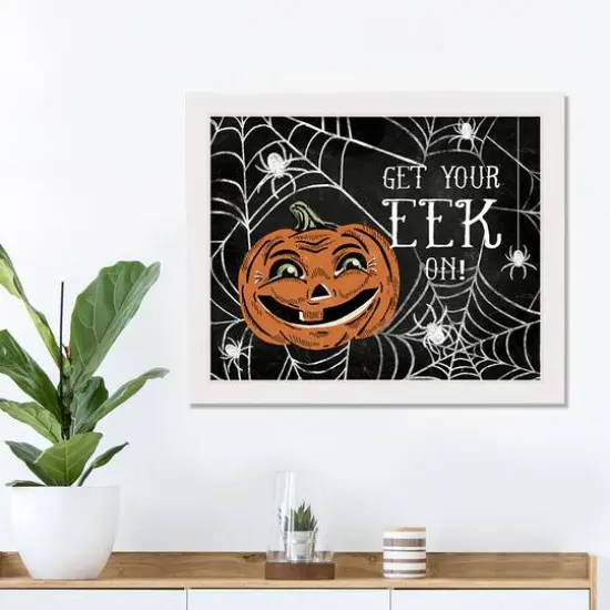 Get Your Eek on White Framed Canvas Wall Art {3}