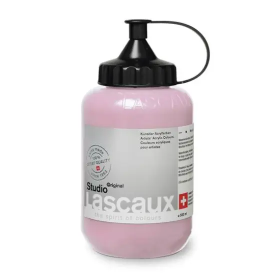 Lascaux Studio Acrylic Paint, 500mL 985 Naples Rose {1}