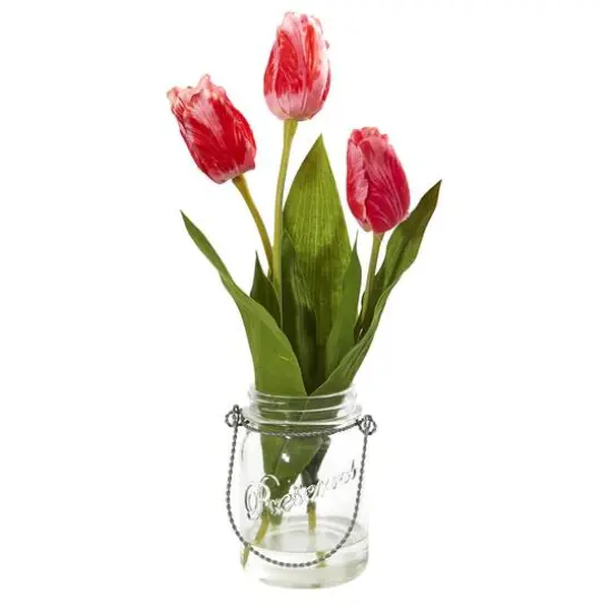 Tulip Artificial Arrangement in Jar (set of 2) {4}