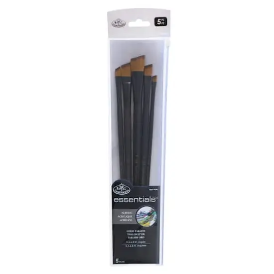 Royal & Langnickel&reg; Essentials&trade; Acrylic Gold Taklon 5 Piece Angular Brush Set {1}