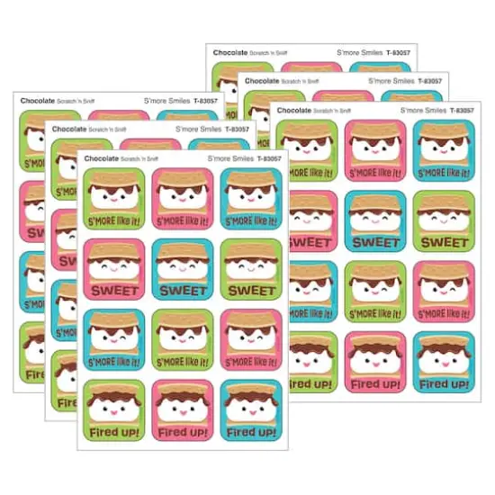 TREND Enterprises&reg; S'more Smiles, Chocolate Scent Scratch 'n Sniff Stinky Stickers&reg;, 6 Packs of 48 {1}