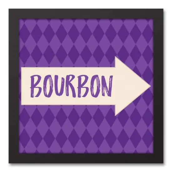 Bourbon Arrow Pattern Black Floating Framed Canvas {1}