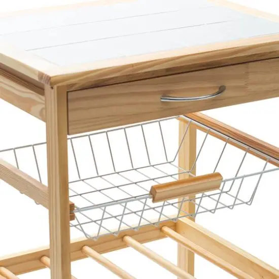 Organize It All Rolling Kitchen Cart with Ceramic Countertop {6}