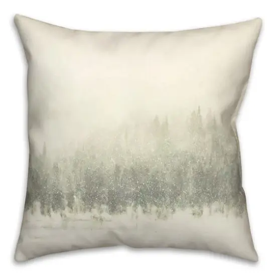 Let It Snow Tree Line Green 18x18 Throw Pillow {1}