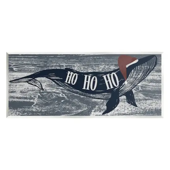 Stupell Industries Ho Ho Ho Christmas Santa Whale Wall Plaque Art {1}