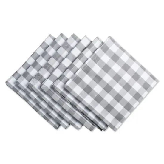 DII&reg; Checkers Dinner Napkins, 6ct. Gray/White {1}
