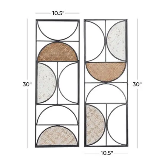 30" Brown Panels Metal Contemporary Wall D&eacute;cor Set, 2ct. {7}
