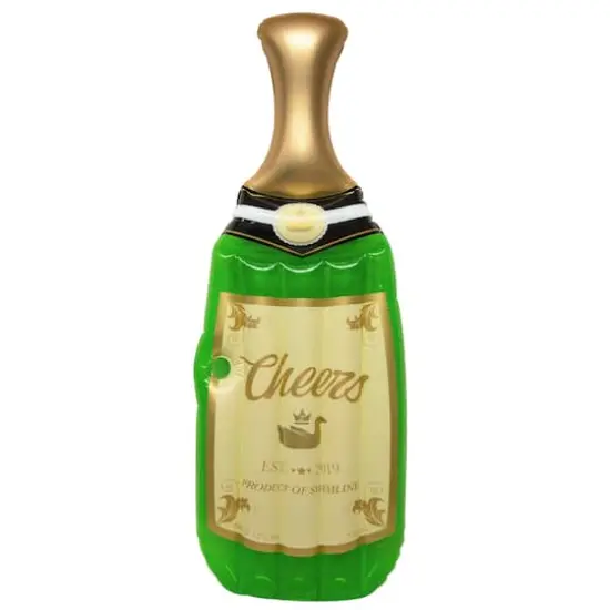 94" Green & Gold Champagne Bottle Swimming Pool Float {1}