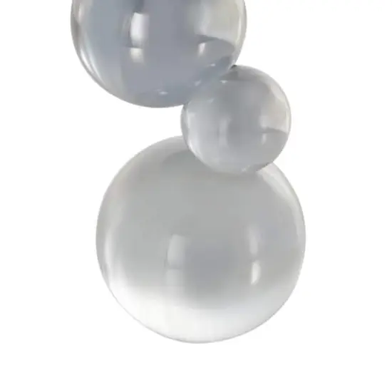 8" Stacked Orbs Decorative Glass Sculpture Clear {6}
