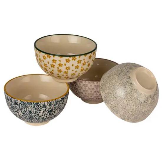 Hello Honey&reg; 4.5" Floral Mosaic Stoneware Bowl Set {8}