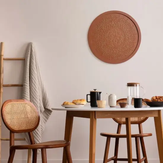 American Art D&eacute;cor&trade; 17" Burnt Orange Boho Rustic Farmhouse Wood Framed Wall Medallion {3}