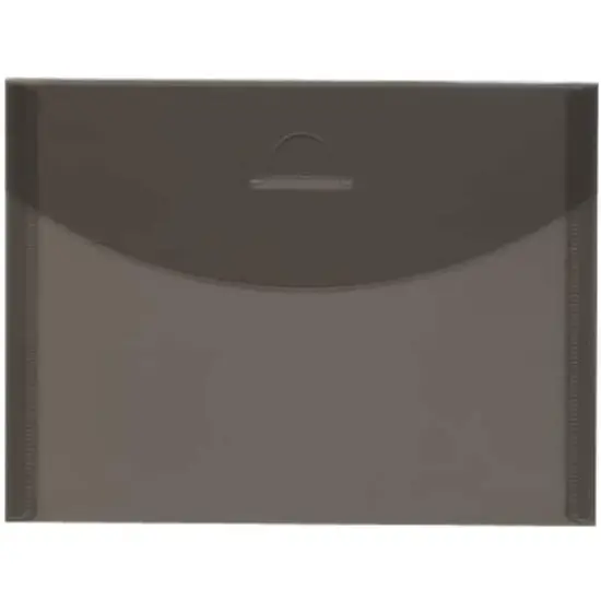 JAM Paper 5.5" x 7.375" Smoke Gray Plastic Tuck Flap Closure Envelopes, 12ct. {1}