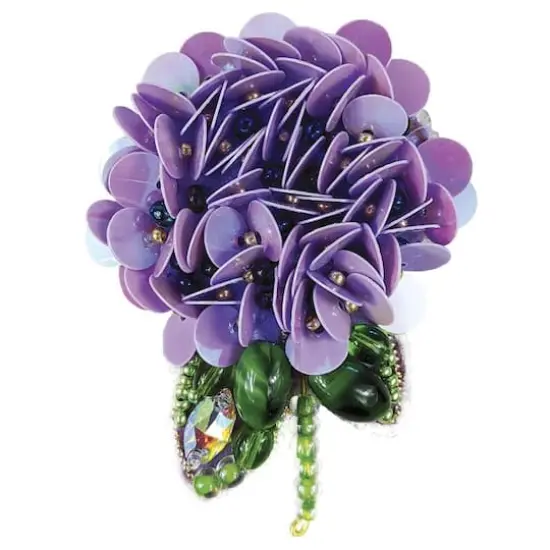 Crystal Art Hydrangea Beadwork Brooch Kit {1}
