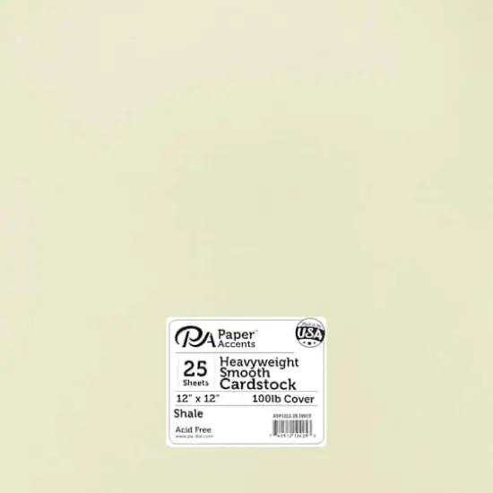 PA Paper™ Accents Smooth 12"x 12" Heavyweight Cardstock, 25 Sheets Shale {1}