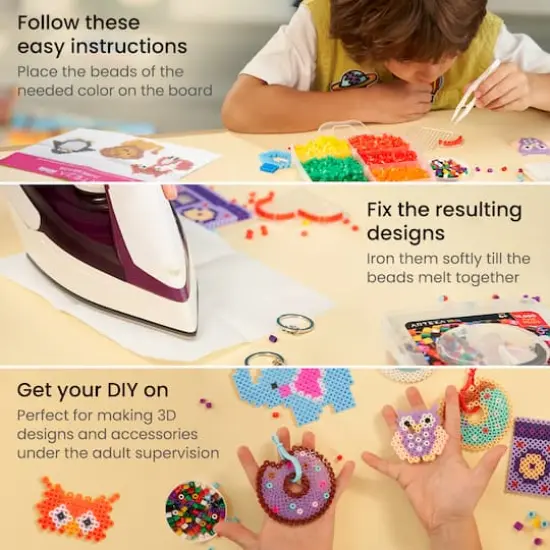 Arteza&reg; Kids Animal Crafts Heat Fuse Beads Kit {6}