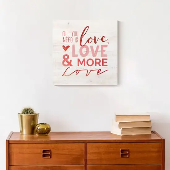 Love Type Distressed 12" x 12" Canvas Wall Art {5}