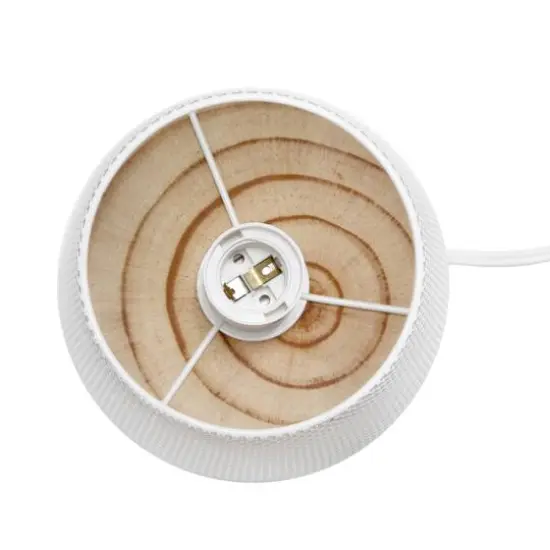 Simple Designs 9" Wired Mesh Uplight Table Lamp White/Natural {7}