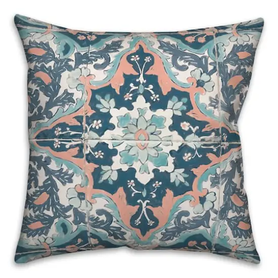 Mediterranean Tile 18" x 18" Throw Pillow {1}