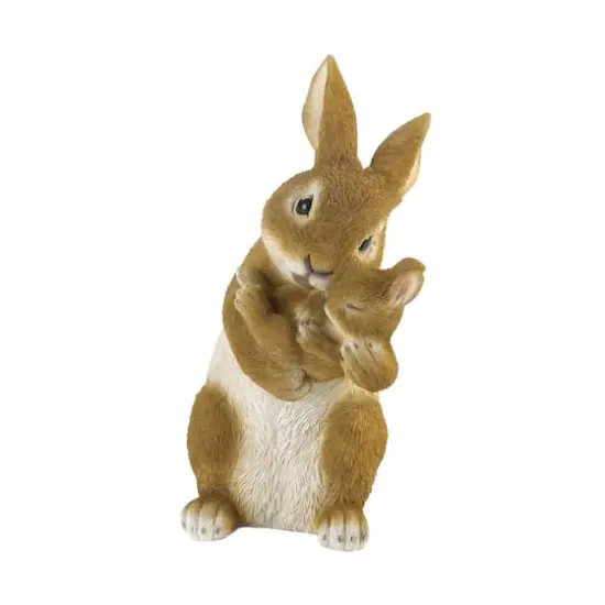 10" Mom & Baby Rabbit Figurine {1}