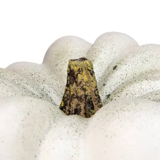 14" White Flat Round Pumpkin Tabletop D&eacute;cor {3}