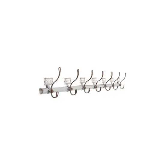Hello Honey® 40'' Gray Metal Rod with 7 Numbered Wall Hooks {3}