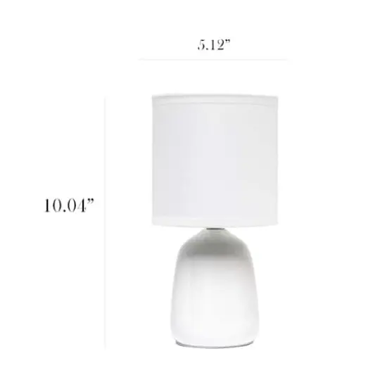 Simple Designs 10" Thimble Base Ceramic Table Lamp Off White {4}