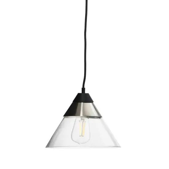 Hello Honey&reg; Robert Stevenson Lighting Theo 10" Matte Black & Brushed Metal Ceiling Light Black/Nickel {1}