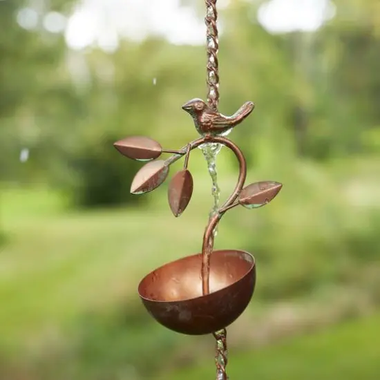68.5" Bird Branch Rain Chain {3}