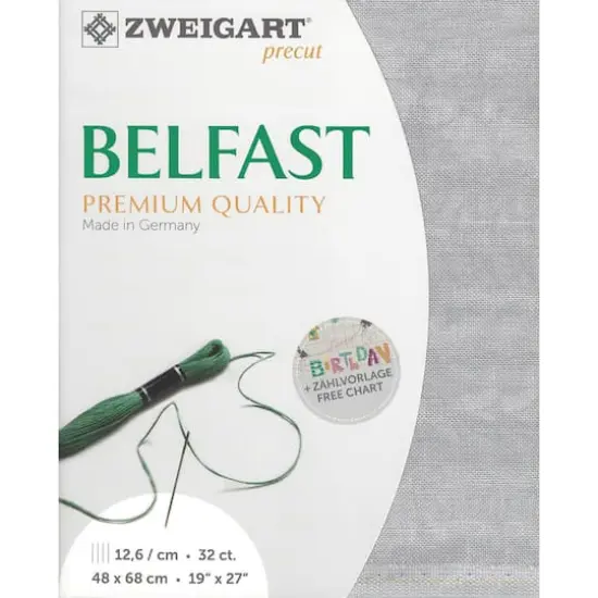 Zweigart&reg; Belfast Vintage 32 count Pre-Cut Fabric Gray {1}