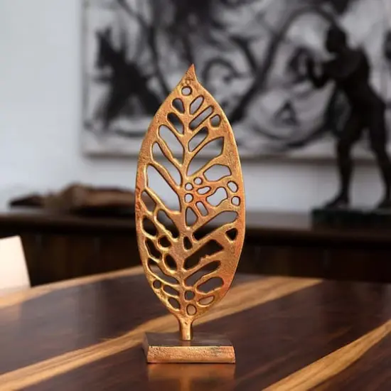 17" Copper Beech Sculpture Decorative Accent {5}