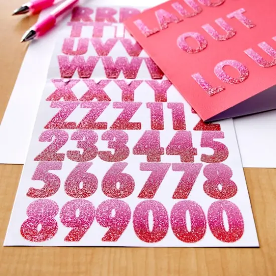 Glitter Pink Ombre Alphabet Stickers by Recollections&trade; {3}