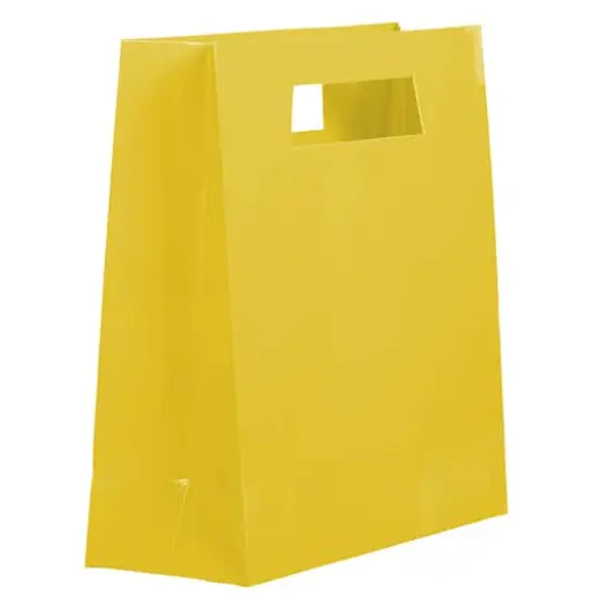JAM Paper Large Yellow Heavy Duty Bags with Trapezoid Handle, 3ct. {4}