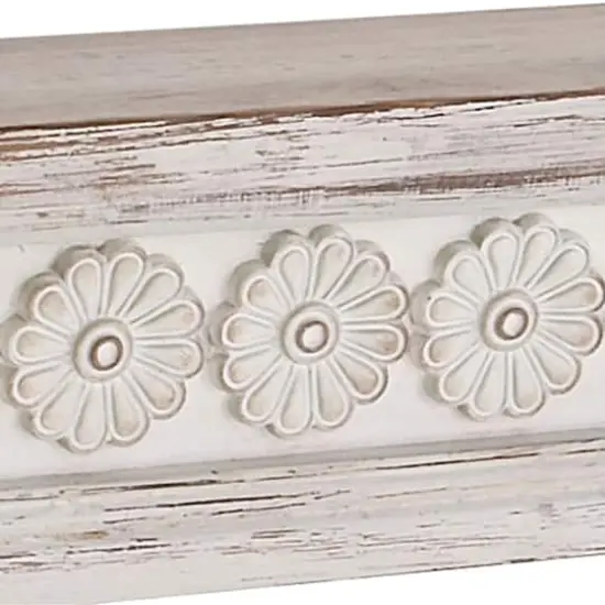 White Chinese fir wood Vintage Wall Shelf, 6" x 36" x 5" {5}