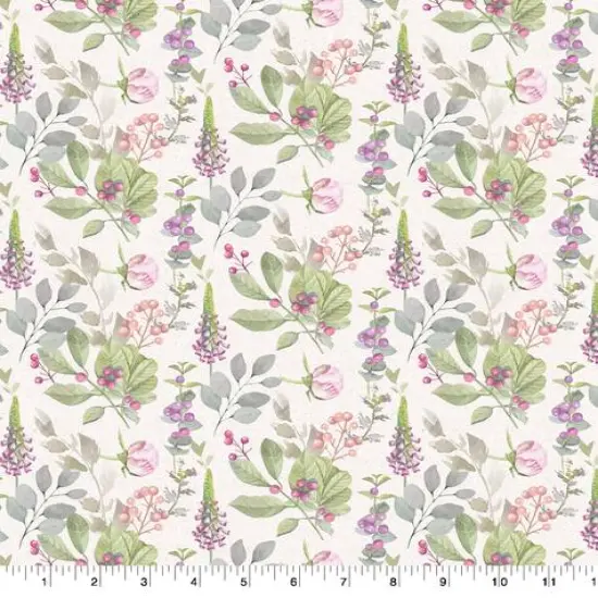 Suzanne Nicoll Peony Tossed Floral Cotton Fabric {1}